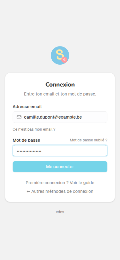 Connexion par mot de passe (mobile)